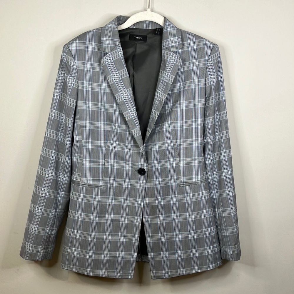 Theory Power Jacket In Maple Check - image 2